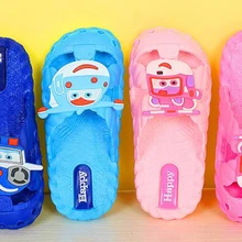 Детская обувь женские сандалии модная летняя для изготовления детской непромокаемой обуви пляжная обувь, сандалии тапочки ПВХ новые дешевые мягкие с закрытым носком Летающий робот голубого и розового цвета