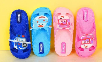 

kids shoe sandals summer hot children rain shoes beach sandal PVC slippers new cheap soft closed toe flying robot blue pink