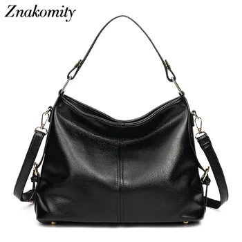 

Znakomity Black female bag women's leather messenger shoulder bags for women Tote purses and handbags ladies hobo hand bags