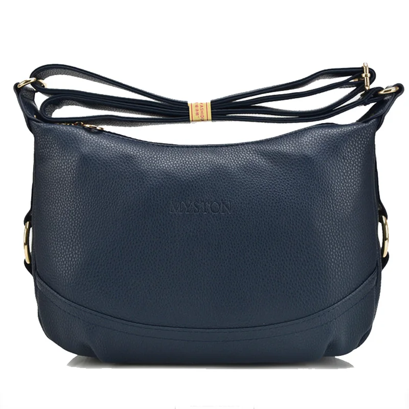 Высококачественная женская сумка из мягкой кожи на молнии, женские сумки через плечо, сумки через плечо, Дамская деловая дорожная сумка Bolsa Feminina - Цвет: Темно-синий