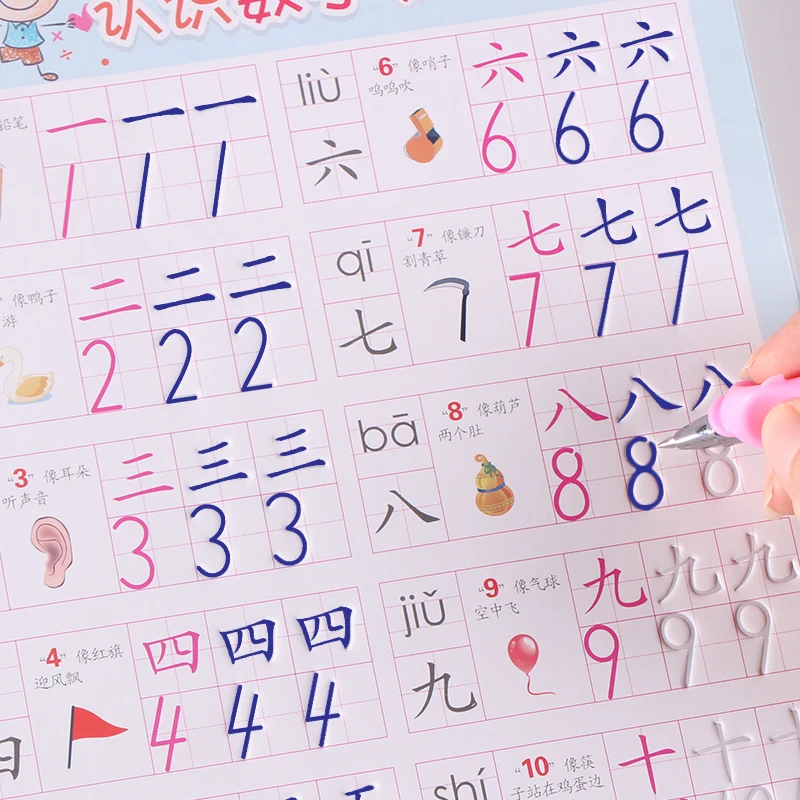 Pupils 0-100 digital Number Groove Calligraphy copybook for Kid Children Exercises Calligraphy Practice Book libros Pupils 0-100 digital Number Groove Calligraphy copybook for Kid Children Exercises Calligraphy Practice Book libros