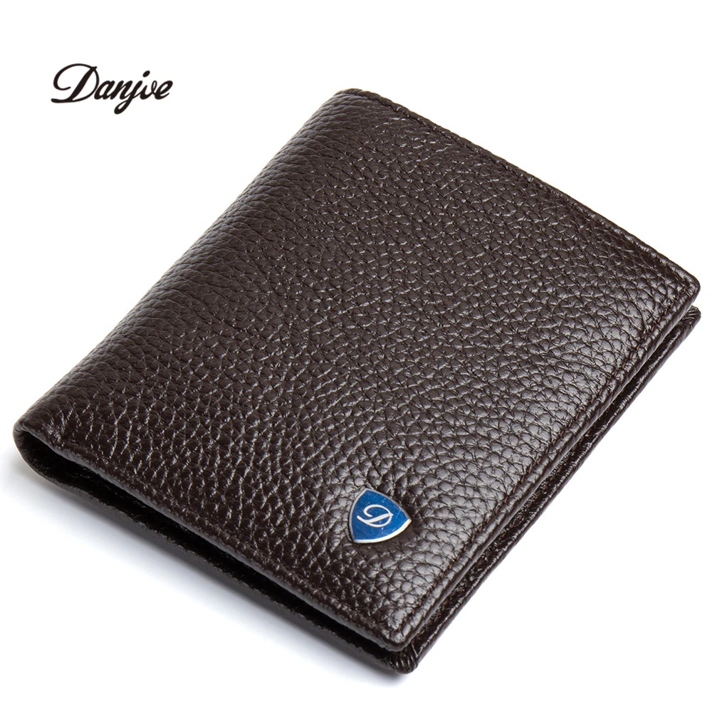 

DANJUE Fashion Men Wallets 100% Genuine Leather Brand Mini Purse Durable High Quality Small Money Wallet Holder Clutch Money Bag