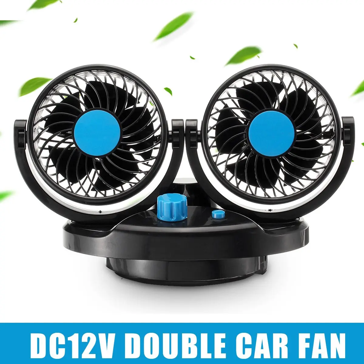 

12V Car Fan 2 Head 360 Degree Rotation Car Vehicle Air Cooling Double Fan Silent 2 Speed Adjustable Car Air Conditioner