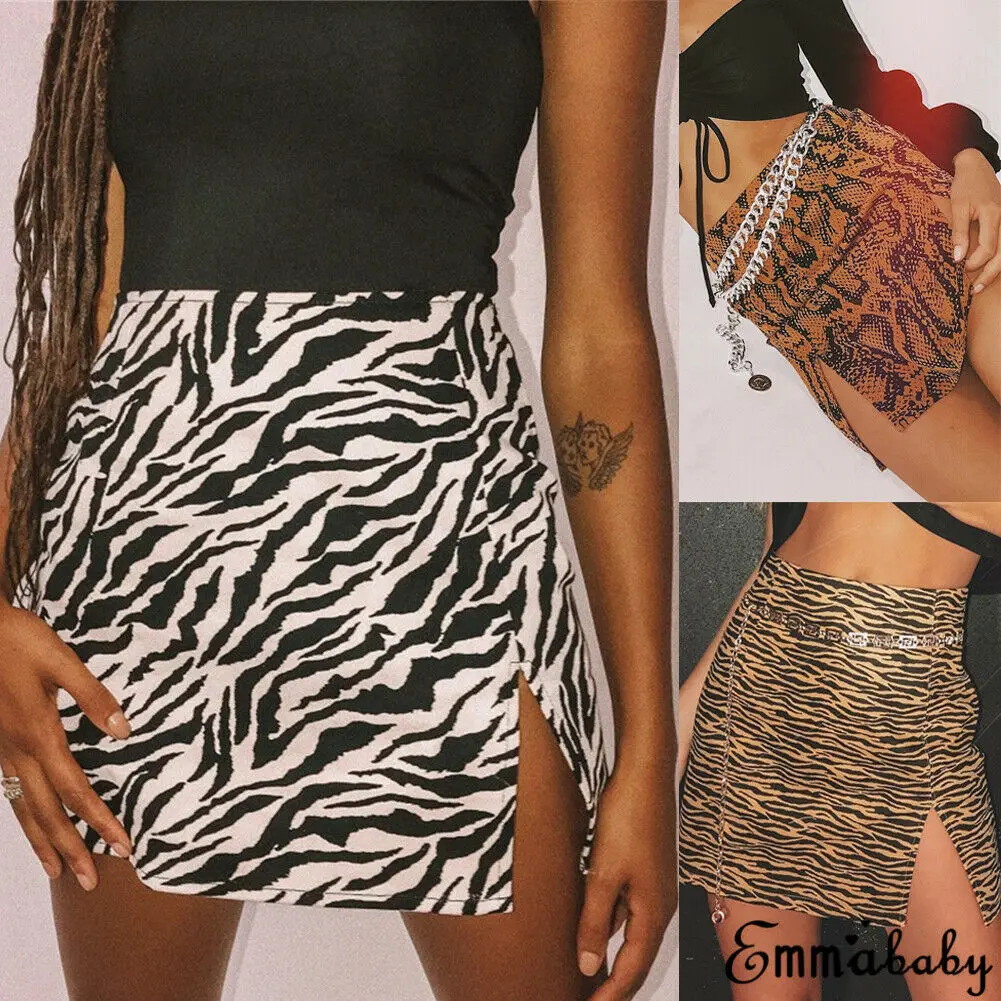 

2019 The Newest Fashion Clothing Suit More Occasion Womens Bodycon Zebra Leopard Print Skirt Stretch Short Mini Pencial Skirts