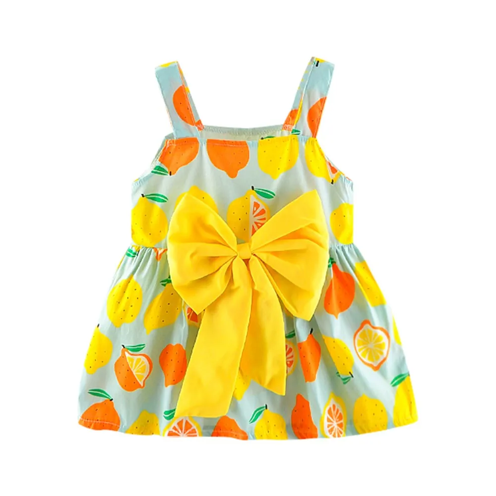 ARLONEET/летнее платье для девочек вечерние платья принцессы с принтом лимона на бретелях, повседневная одежда для девочек от 0 до 2 лет, 30S511, Прямая