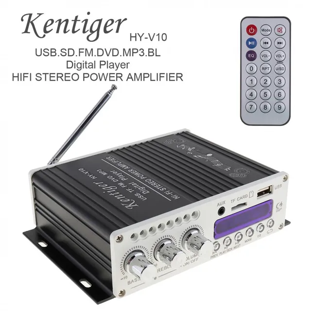 Best Offers Kentiger DC12V 5A 20W x 2 2CH HI-FI Bluetooth Car Audio Power Amplifier FM Radio Player Support SD / USB / DVD / MP3 Input Best Offers Kentiger DC12V 5A 20W x 2 2CH HI-FI Bluetooth Car Audio Power Amplifier FM Radio Player Support SD / USB / DVD / MP3 Input