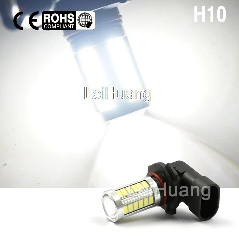 

2x High power White 9145 9140 9005 H10 LED Bulbs 33 LED For Fog Light Driving Light Replacement white
