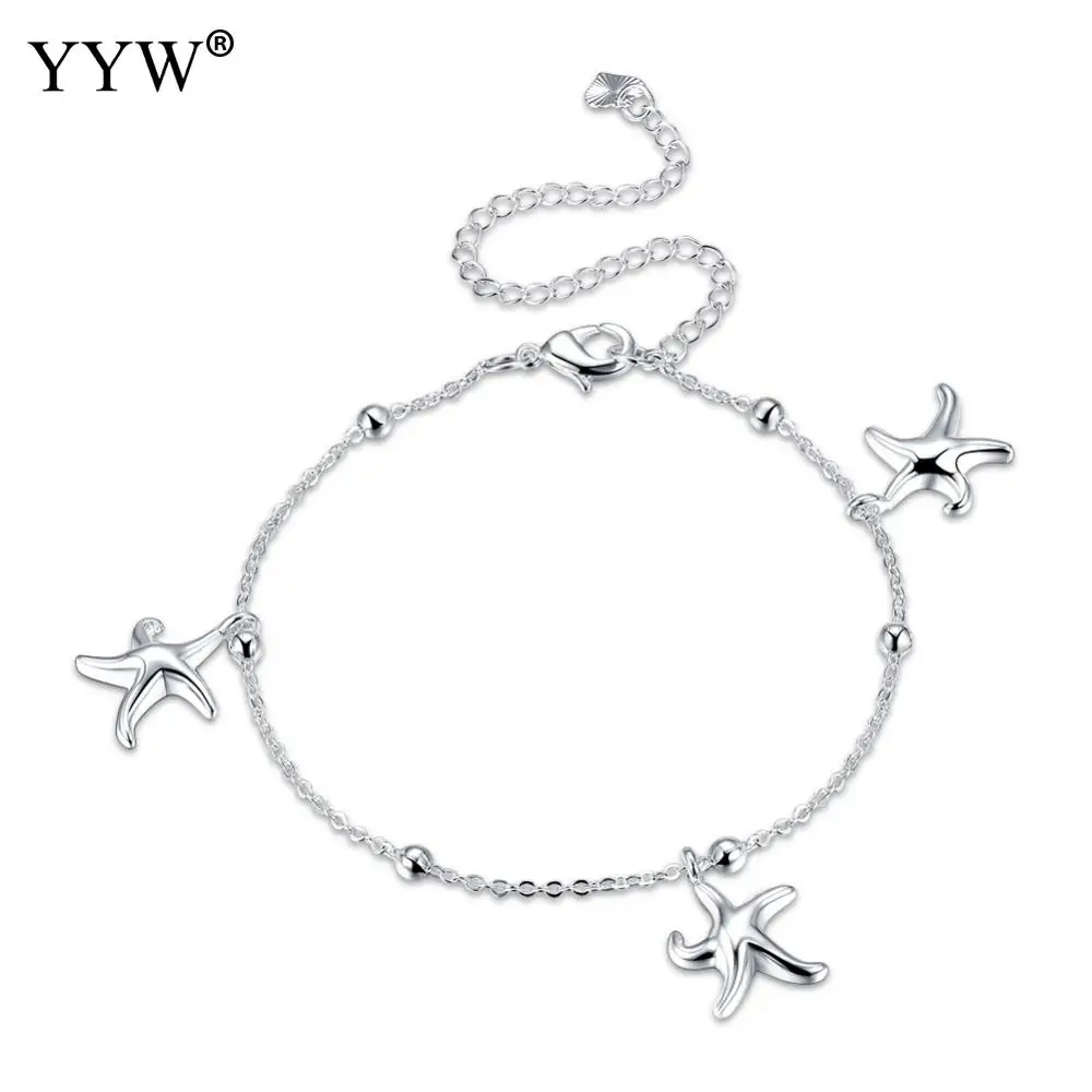 

Free Shipping High Popularity Stainless Steel Summer Preferred Beach Starfish Anklet Foot For Women Fashion Sandals Foot Jewelry