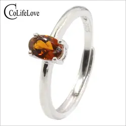 Оранжевый цвет турмалином серебряное кольцо для engagemernt 4 мм * 6 мм натуральный турмалин кольцо серебро 925 Турмалин украшения для офис