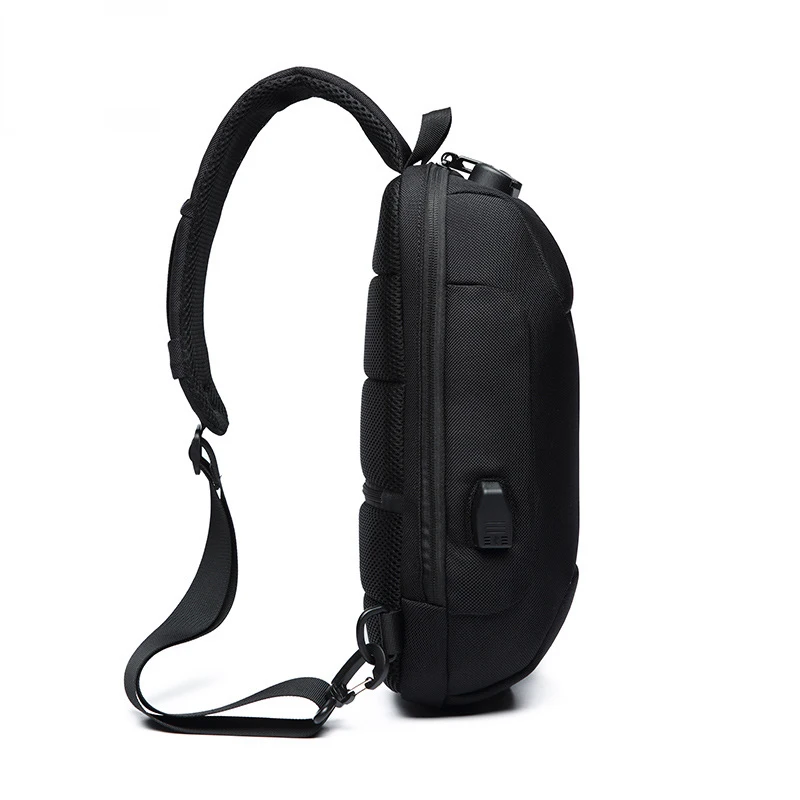  Sling Waterproof Reflective Men Chest Bags Anti Theft lock USB Charging Interface Male Shoulder Mes - 32968773253