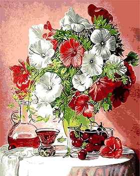 

Frameless oil painting by numbers paint by number for home decor canvas painting 4050 morning glory