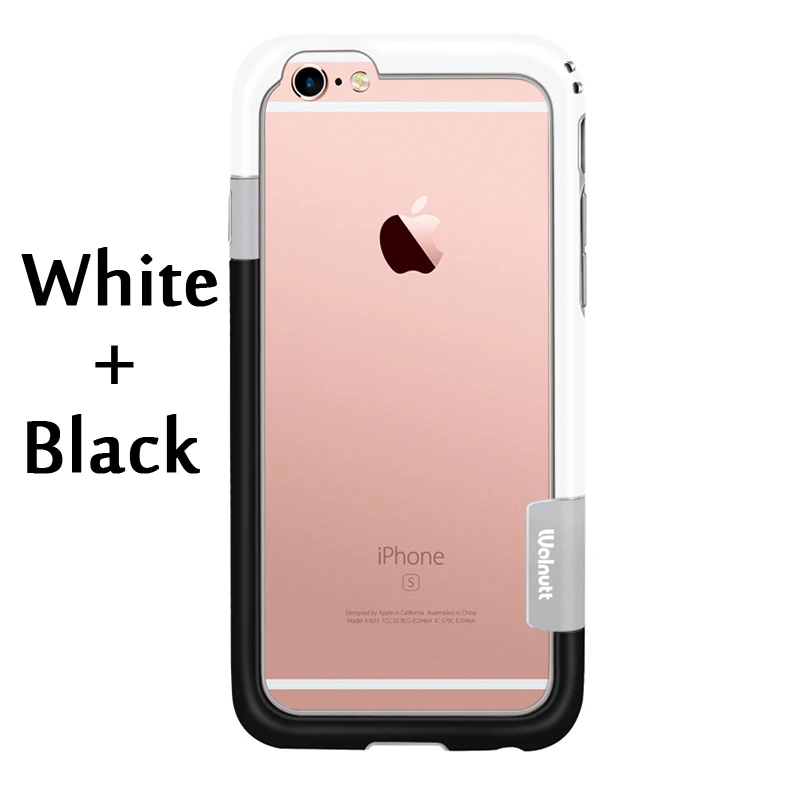 Для 6с плюс 5.5 дюймов 6 цветов Walnutt мягкие TPU защита для iPhone 6 - Цвет: White and Black
