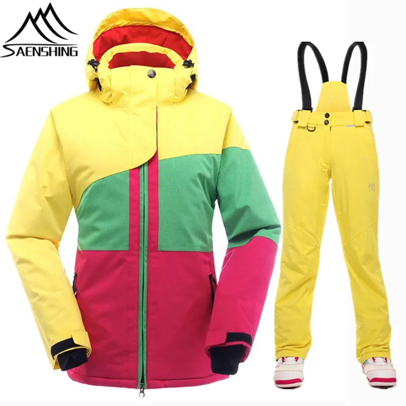 

SAENSHING Winter Ski Suit Women Waterproof Thermal Snowboard JacketS Ski Pants Breathable Snowboarding Suits Ladies Outdoor Snow