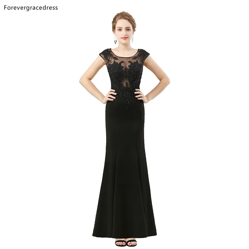 Женское вечернее платье Forevergracedress черное кружевное русалки с