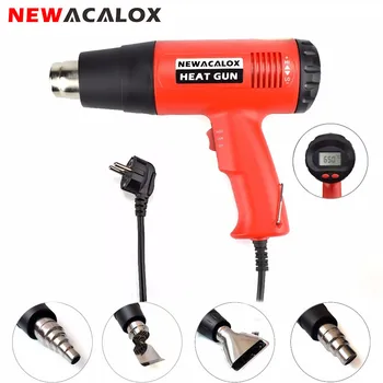 

NEWACALOX 2000W 220V EU Plug Industrial Electric Hot Air Gun Thermoregulator LCD Display Heat Gun Shrink Wrapping Thermal Heater
