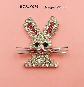 

Free shipping 100PCS pink rhinestone button for Easter Day(BTN-5675)