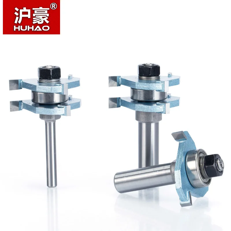 

HUHAO 1pc 1/4 1/2 Shank Router Bits For Wood Corner Splicing Combination CNC Cutter Dismountable Woodworking Tool