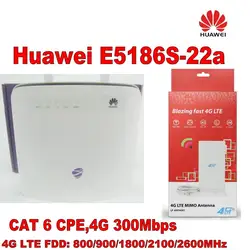 Оригинальный разблокирована Huawei e5186 cat6 300 Мбит/с e5186s-22a LTE 4 г беспроводной маршрутизатор 4 г FDD TDD CPE беспроводной шлюз + 4 г 49dbi Телевизионные