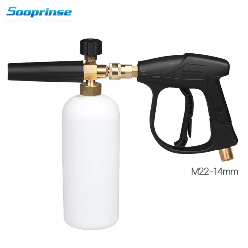 Sooprinse High pressurHigh Pressure Washer Gun Snow Foam Lance Cannon Foam Blaster with M22-14 Thread ,4000PSI for car washing