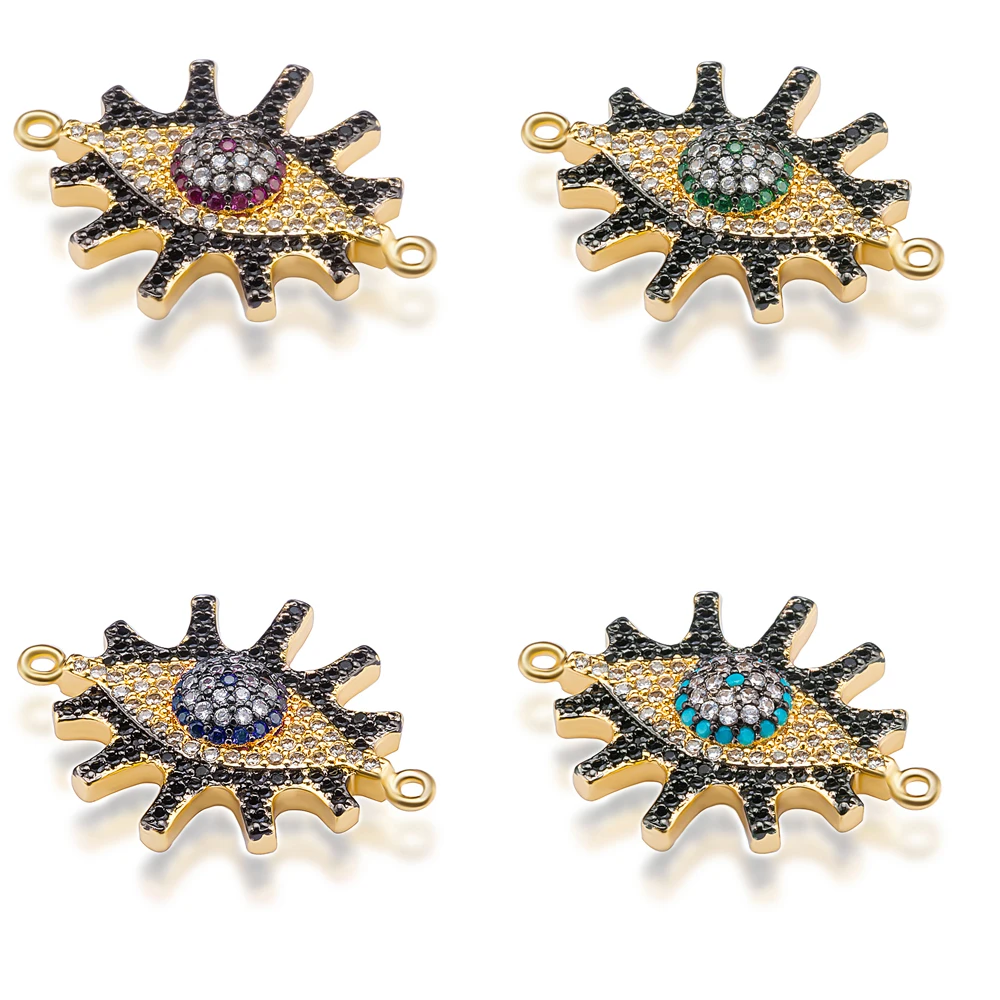 

DIY Jewelry Fittings Turkish Evil Eye Charms Connector Accessories For Women Bracelet Earrings Necklace Making ZSS397