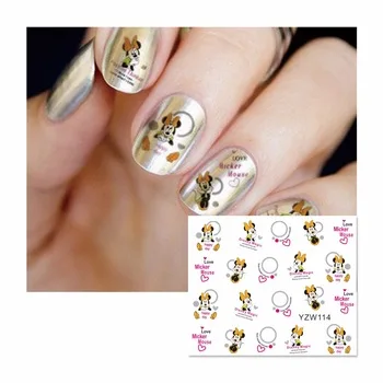 Full Cover Cartoon Animals Nail Stickers Water Transfer Stickers For Manicure Salon 114