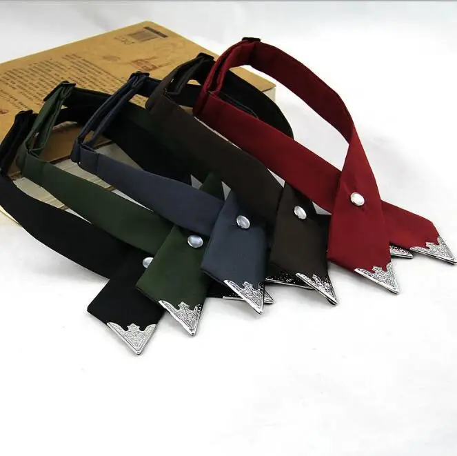 

2pcs/lot Hot Cross Bow Ties for Men & Women Solid Business Casual Cross Tie Formal Dress Men Wedding Metal Collar Cross Bowtie