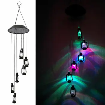 

Hanging Wind Chimes Solar Powered Colour Changing Led Light Garden Windchimes