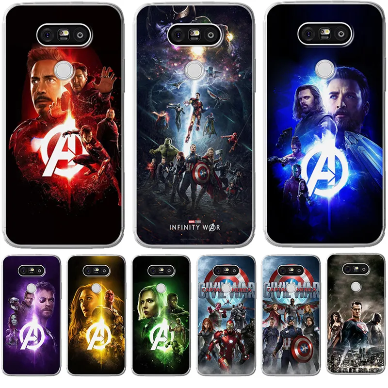

Luxury Marvel Avengers Justice League For LG G 4 5 6 Q 6 8 K 4 7 8 10 2017 X power 2 screen Case Cover Funda Coque Capinha Etui