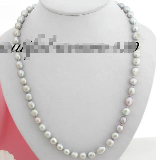 

Free shipping@@@@@ Exquisite 25" 13mm baroque gray FW pearl necklace