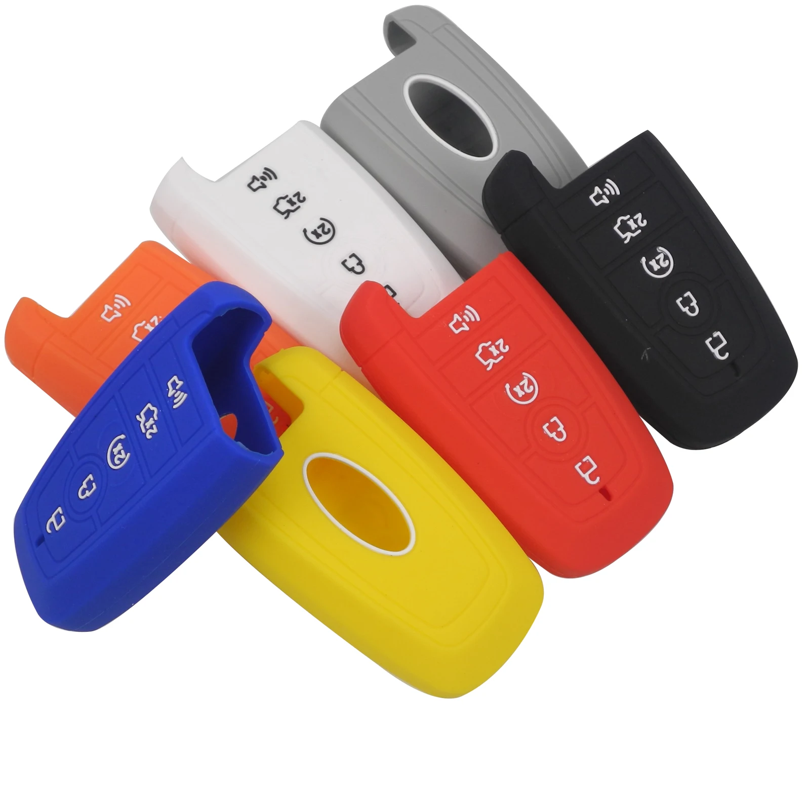 Keyforkess 2017 Del Nuovo Silicone Copertura di chiave Dell'automobile per Ford Fusion Hybrid Mondeo 5 Bottoni di Gomma A Distanza di Vibrazione pieghevole Caso Fob - HTB1KKeeeEcKL1JjSZFzq6AfJXXaH