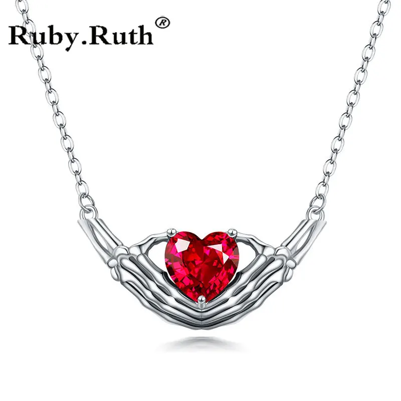 

Hand Heart zircon crystal necklace Women Silver Necklaces Wedding Jewelry