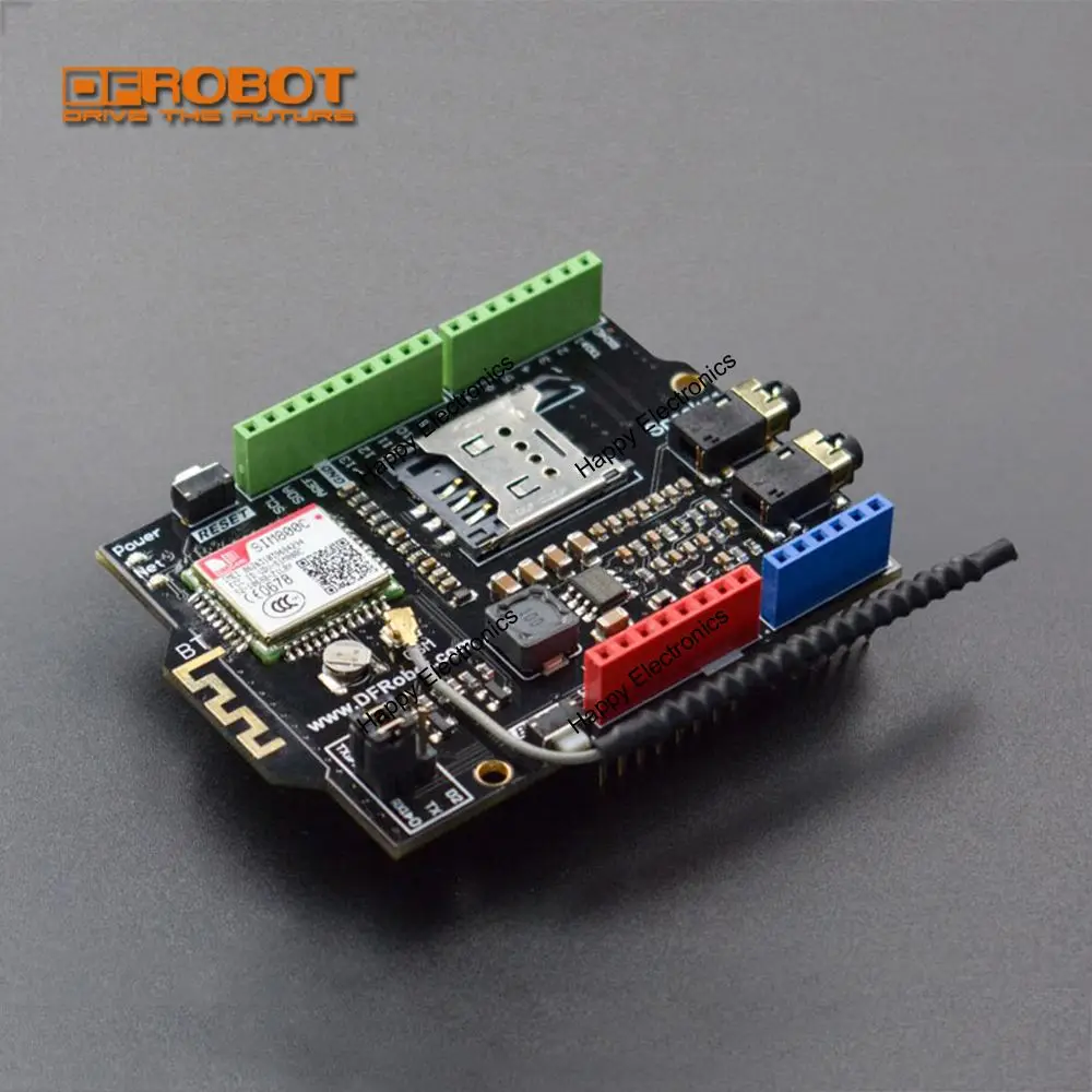 DFRobot SIM800C GPRS/GSM щит V2.0 модуль связи Плата расширения для Arduino Интернет вещей IoT вызова короткое сообщение