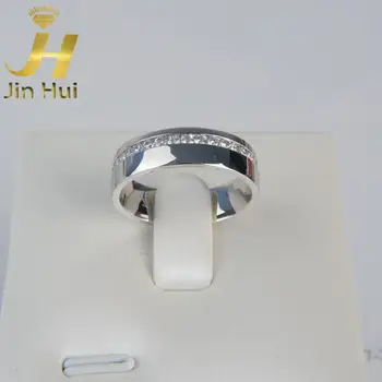

JH 14ct 14k White Gold 5mm Court Shape 0.45ct Natural Brilliant Cut I I2 Diamond Wedding Band Fine Ring Free Shipping