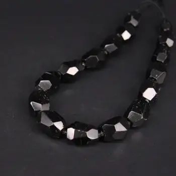 

15.5"/strand Natural Black Tourmaline Freeform Faceted Nugget Pendant Beads,Gems Stone Cut Nugget Loose Beads Jewelry Making
