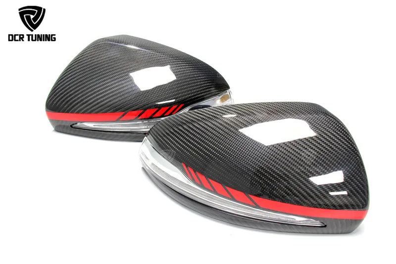 Mercedes W205 W222 W213 X205 Benz C S GLC E Class Carbon Fiber Mirror LHD Only 11 Replacement Style AMG (5)