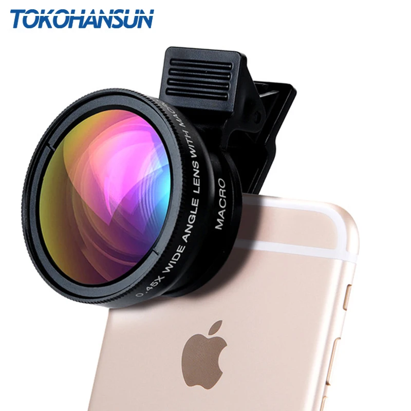 TOKOHANSUN 0.45X широкоугольный + 12.5X макрообъектив профессиональный HD фотообъектив для
