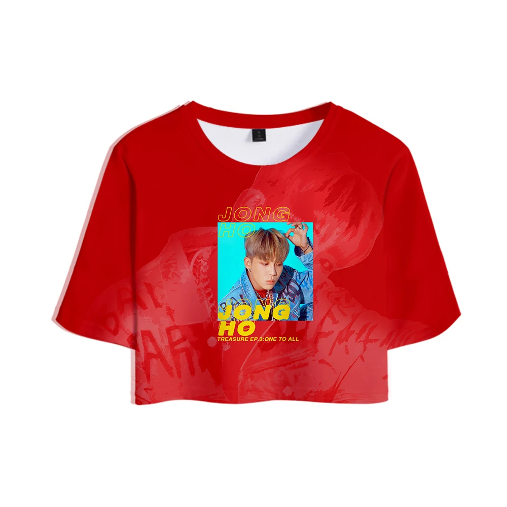

KPOP ATEEZ NEW Album TREASURE EP.3 : One To All print Tops Crops Girl t-shirt Short T shirt Women Sexy Sale Casual Clothes