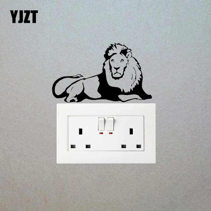 

YJZT Cartoon Animal Wall Switch Stickers Vinyl Decal Lion Funny Decor 17SS0172