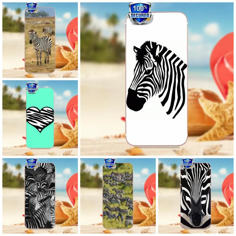 Рисунок ТПУ цвета морской волны Blu Con Зебра Cuore sveglio для iPhone 4S 5S 5C SE 6 S 7 8 Plus X Galaxy Note 5 S9