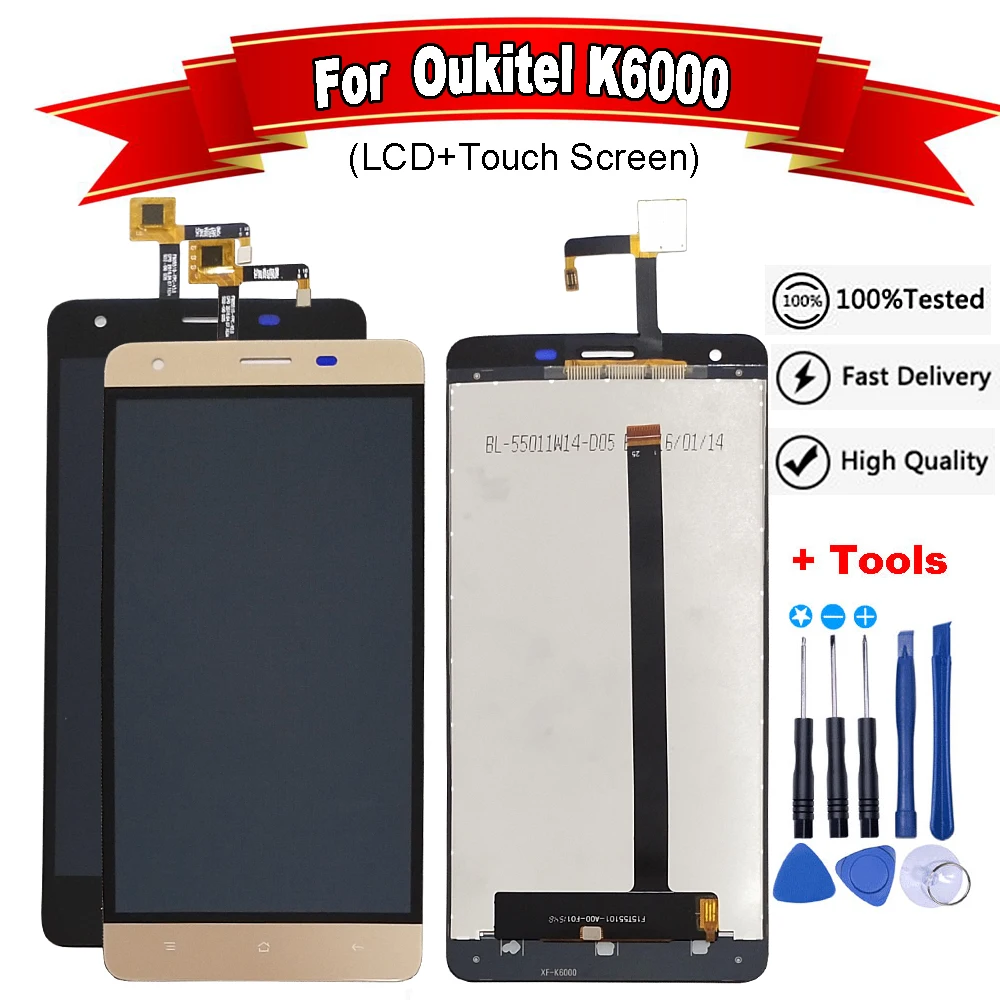 

5.5inch 1280x720 For Oukitel K6000 LCD Display in Mobile phone LCD +Oukitel K6000 Pro LCD Touch Screen Digitizer Assembly lcds