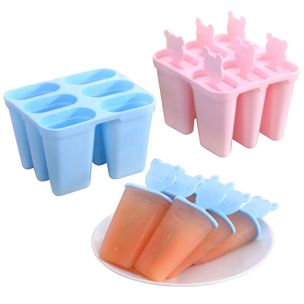 

2019 New Colorful Bear With Lid Ice Tray DIY Creative Popsicle Ice Cream Mold Maker Bar Kitchen Accessories Forma De Gelo