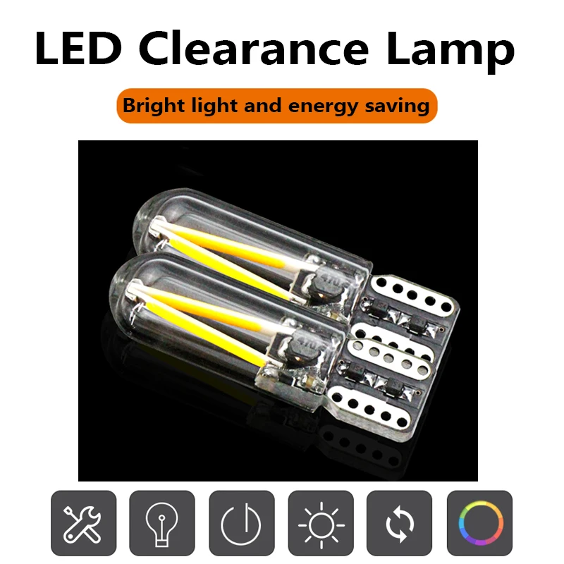 

T10 w5w/194 LED CANBUS led COB light bulb car 12V-24V 2PCS Auto Super bright clearance lamp truck white red blue