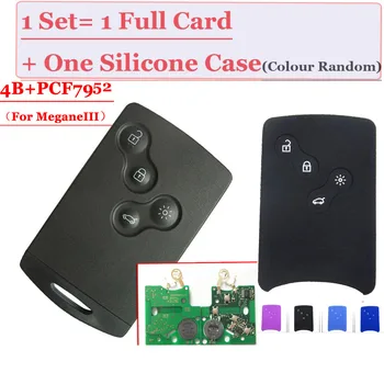 

(1 pcs ) 4 Button smart card with pcf7952 433mhz for Renault Megane III LagunaIII Smart Card With Protect Case Free