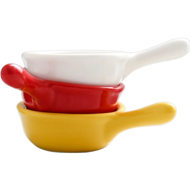 Mini ceramic handle sauce saucer roasted Western food batching dish jam