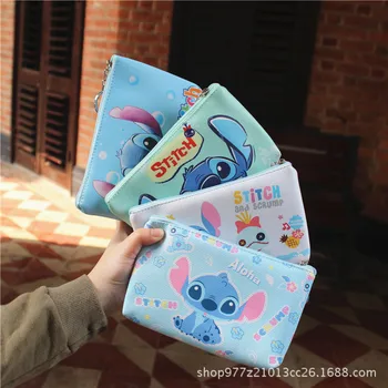 

IVYYE 1PCS Cute Stitch Anime PU Coin Purse Cartoon Soft Change Bags Coins Money Wallet Card Key Storage Kids Gift
