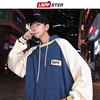 LAPPSTER Men Patchwork Streetwear Sweatshirts Harajuku 2022 Mens Korean Fashions Hip Hop Hooded Hoodies Vintage Casual Hoodie ► Photo 3/6