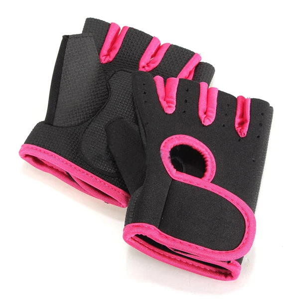 Sport GYM Half Finger Gloves - Black with Red edge M |