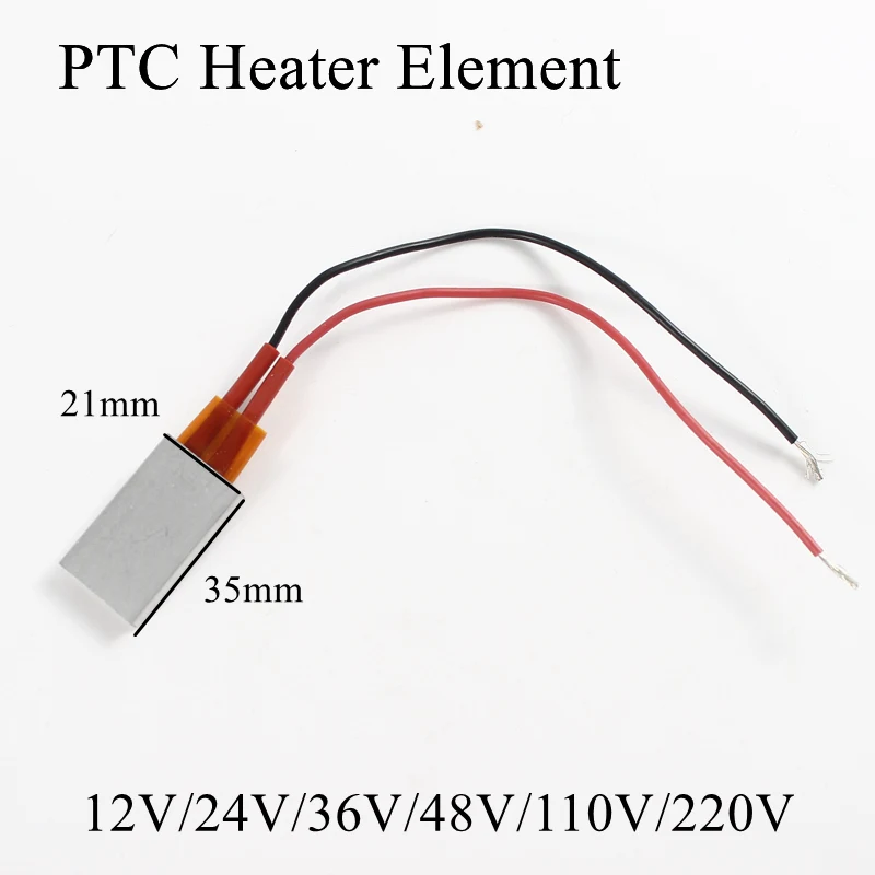 35x21 мм 220 в 60 градусов Цельсия Алюминиевый PTC нагревательный элемент постоянный термостат термистор воздушный Датчик нагрева с оболочкой 35*21 мм