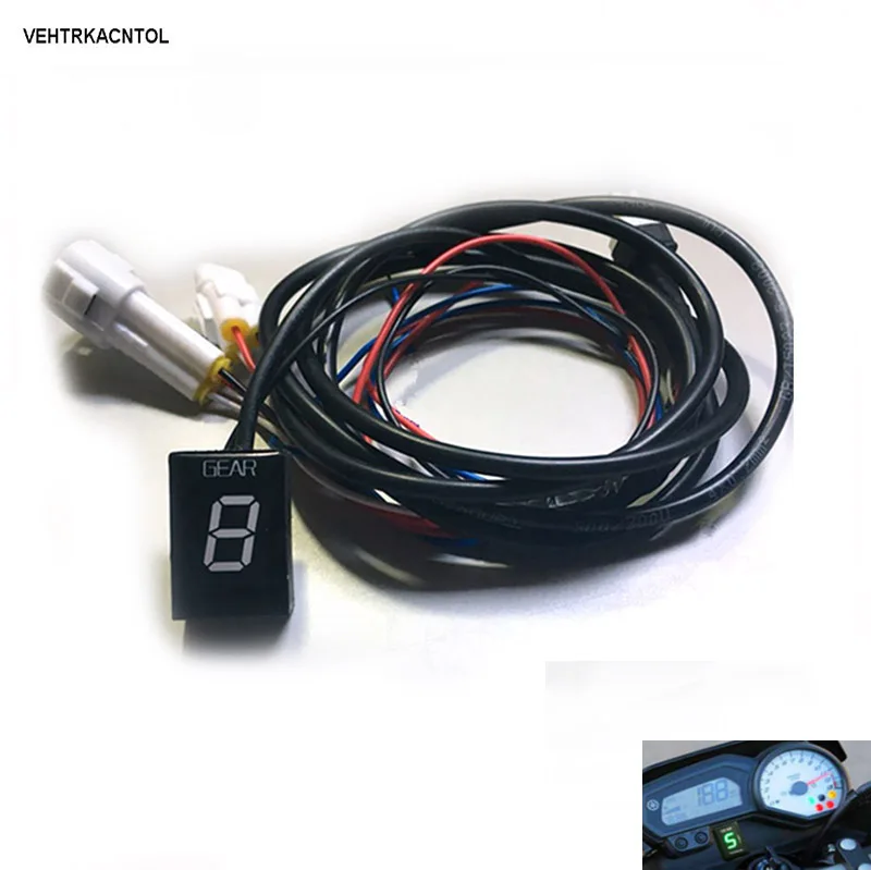 

VEHTRKACNTOL Plug Mount 1-6 Speed Gear Indicator For Yamaha XJ6 FZ6 FZ8 R1 R6 FZ400 FZS XJR400 FZ1 Gear Meter