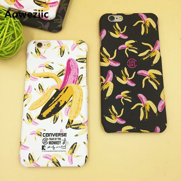 

Aoweziic 2018 tide brand Harajuku banana luminous For iPhone8 7 6s phone case frosted 7Plus shell Plastic shell
